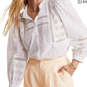 Vineyard Vines White Eyelet Blouse Small